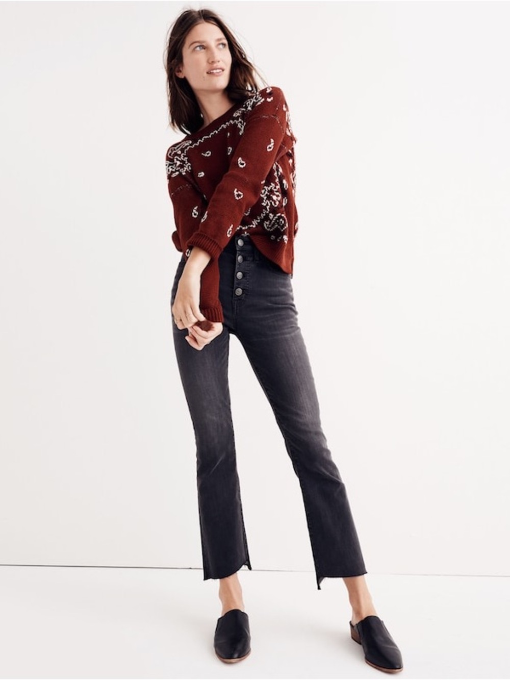 Madewell Cali Demi-Boot Jeans: Asymmetrical Hem Edition in Woodston Wash